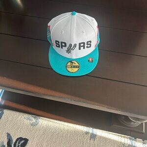 Youth Spurs Snapback Hat - White and Teal